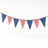Stars and Stripes Patriotic Pennant Banner